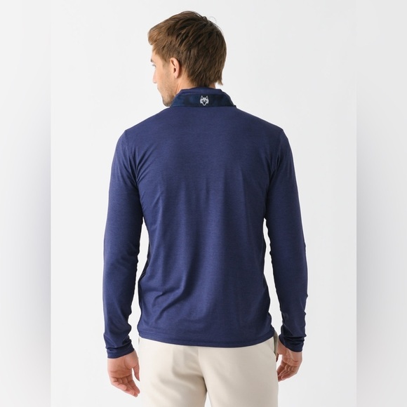 Greyson Men's Guide Performance Quarter-Zip Maltese Blue Pullover - Picture 2 of 10